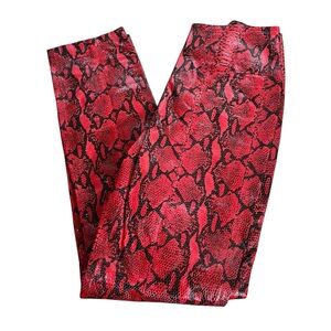 Michael Hoban North Beach Red Snakeskin Leather Pants Sz. 4 Rare Collectible